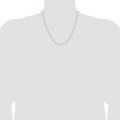 14K Gelbgold 1mm Diamantiert Oval Glieder Halskette