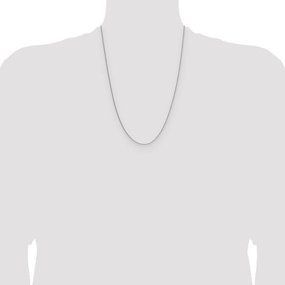 14K Weißgold 1mm Diamantiert Oval Glieder Halskette