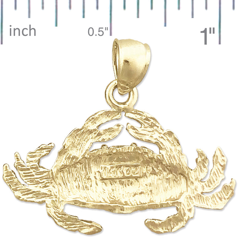 14K Gold Anhänger Meereswelt Krabbe
