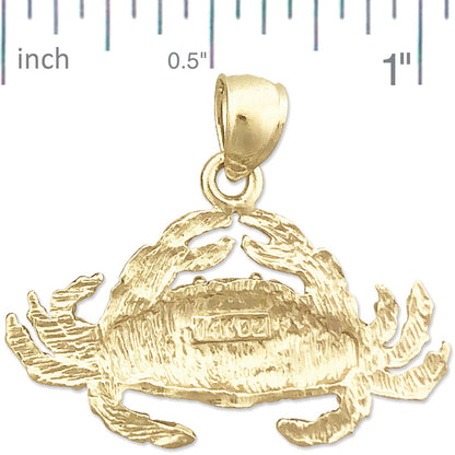 14K Gold Anhänger Meereswelt Krabbe