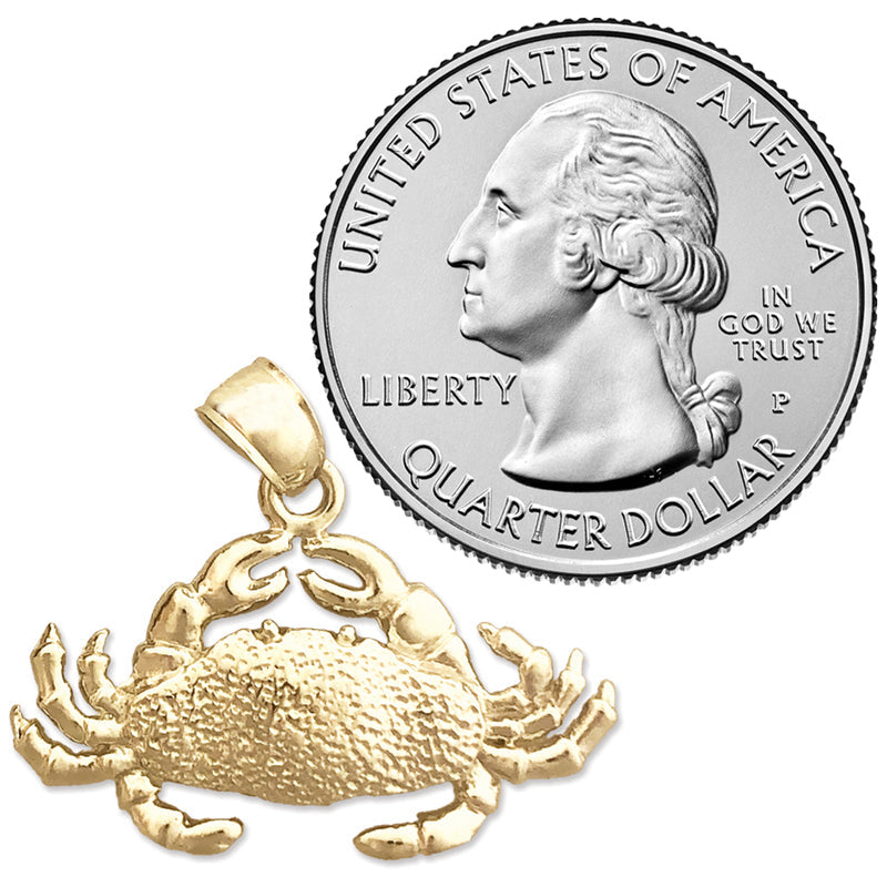 14K Gold Anhänger Meereswelt Krabbe