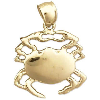 14K Gold 18MM Breiter Krabben-Anhänger