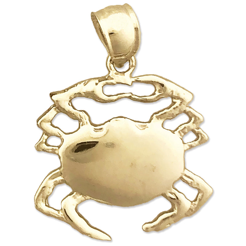14K Gold 18MM Breiter Krabben-Anhänger