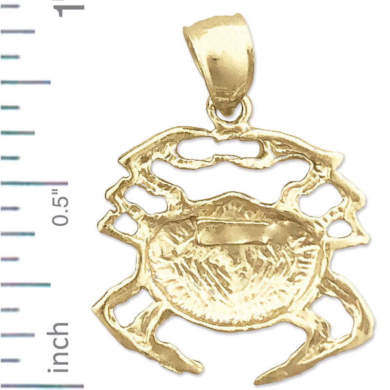 14K Gold 18MM Breiter Krabben-Anhänger