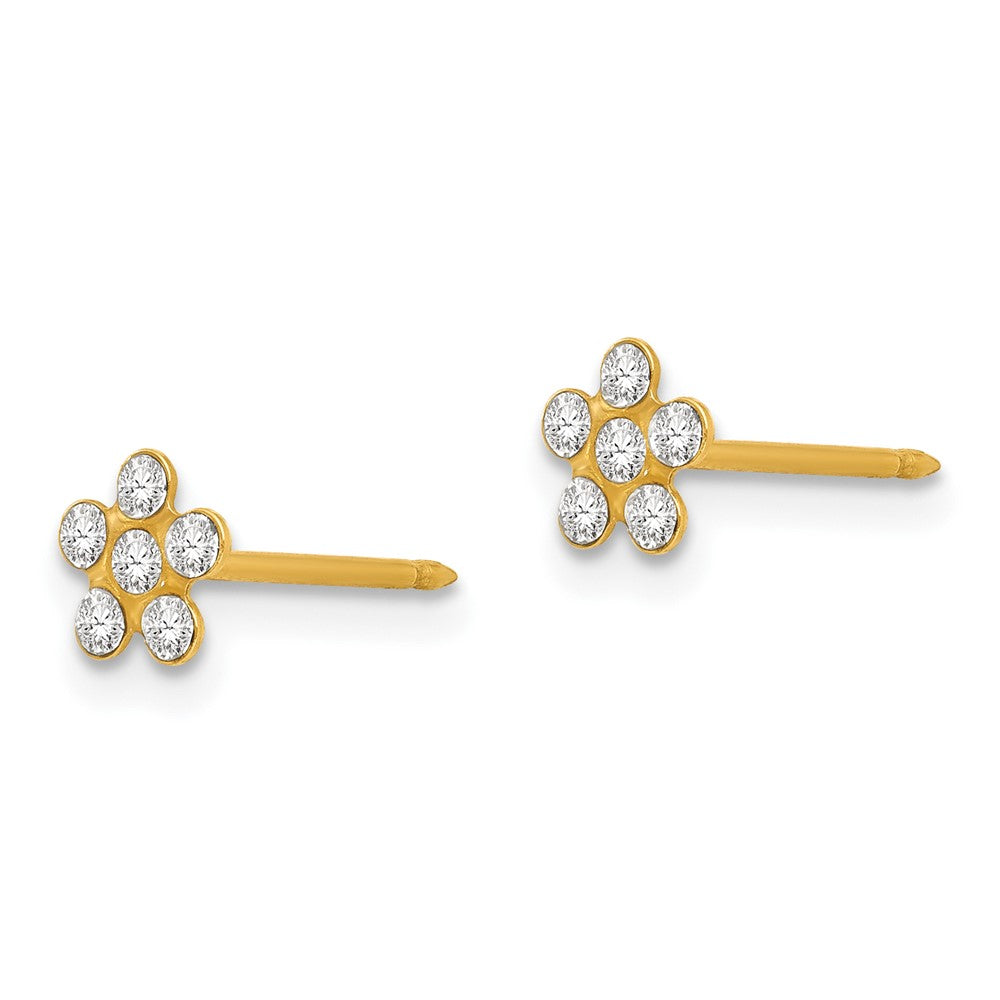 14K Gelbgold Inverness April Kristall Geburtsstein Blume Ohrringe