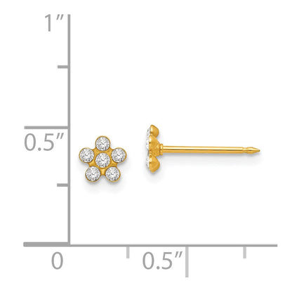 14K Gelbgold Inverness April Kristall Geburtsstein Blume Ohrringe