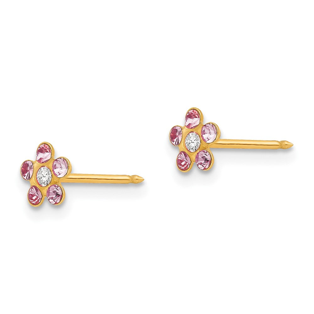 14K Gelbgold Inverness June Kristall Geburtsstein Blume Ohrringe