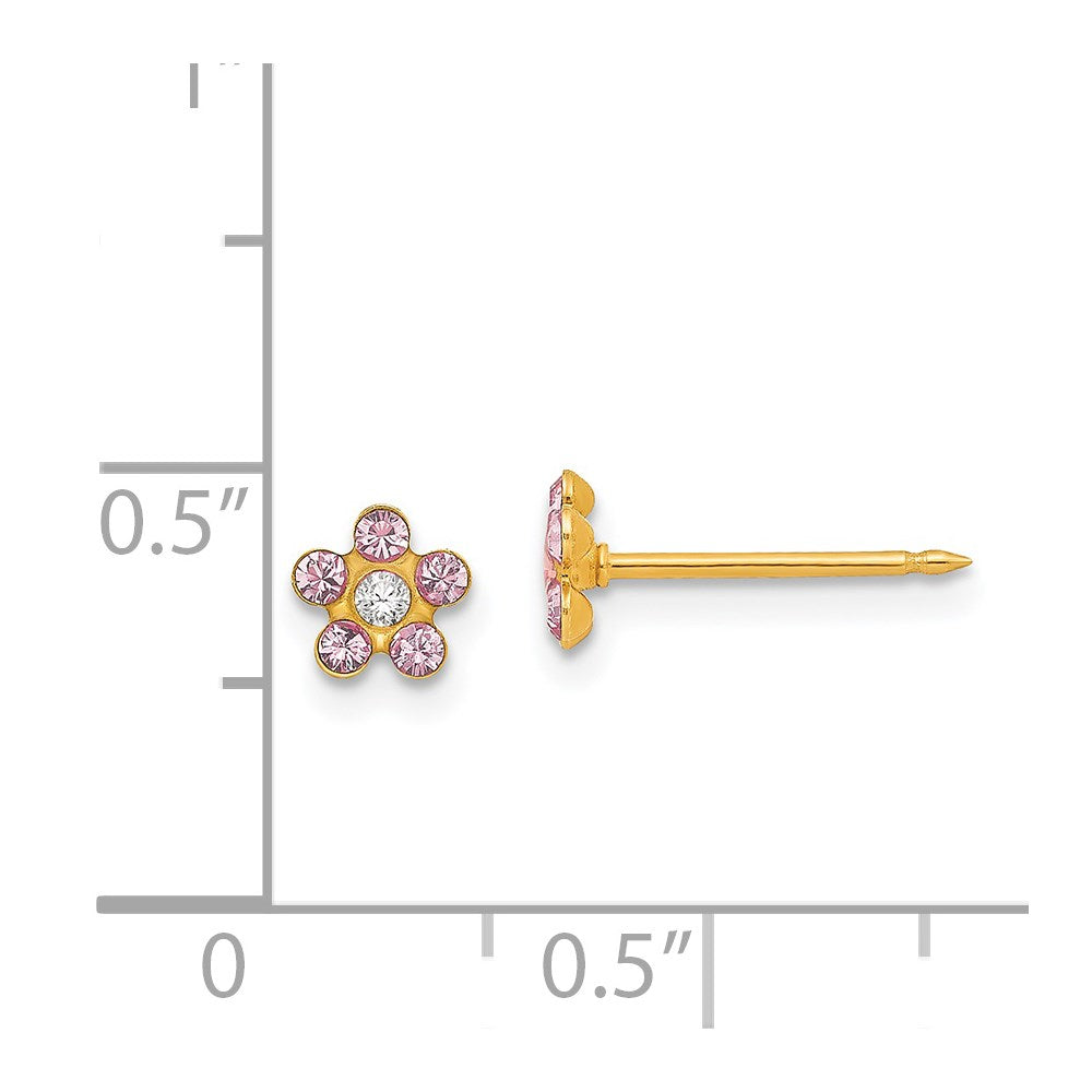 14K Gelbgold Inverness June Kristall Geburtsstein Blume Ohrringe