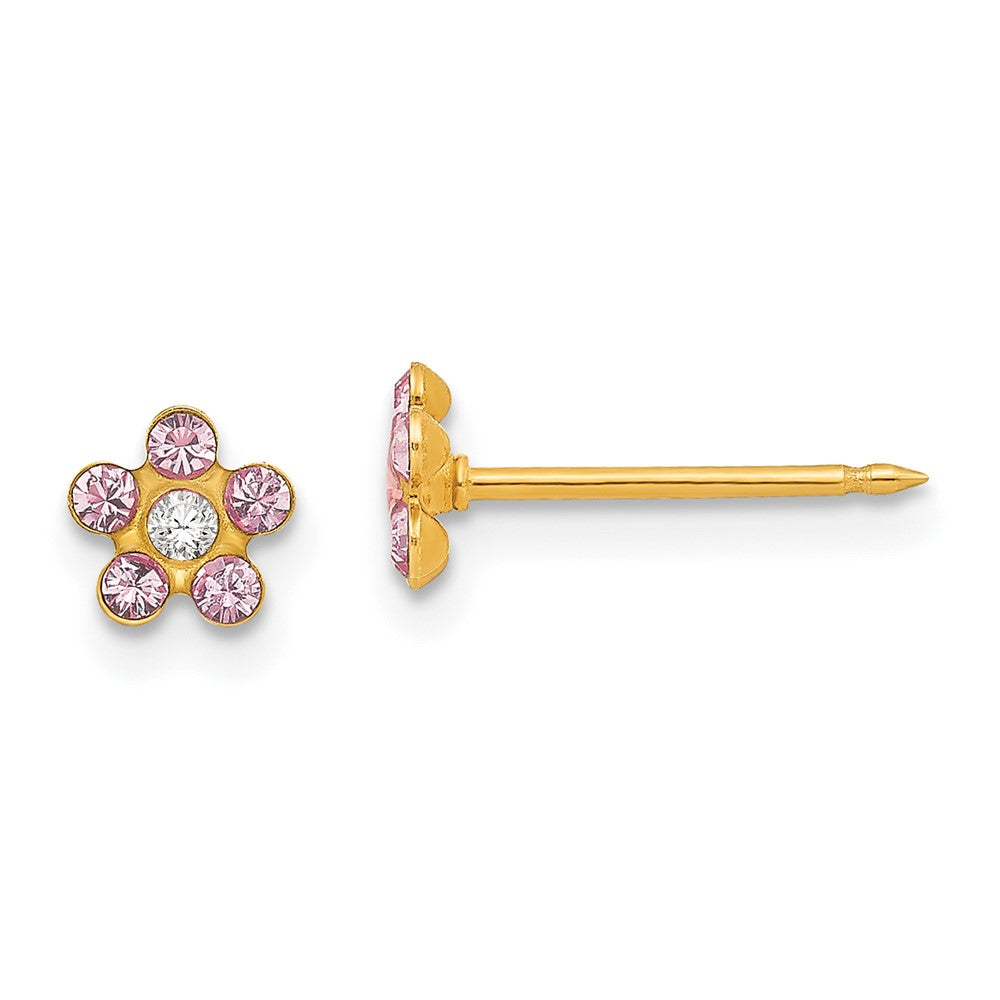 14K Gelbgold Inverness June Kristall Geburtsstein Blume Ohrringe