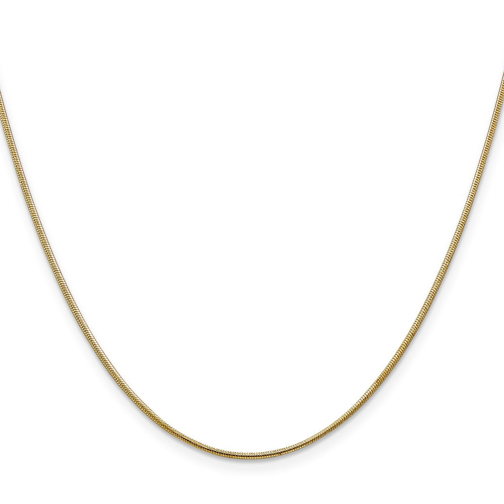 14K 1mm Rund Schlange Halskette