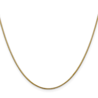 14K 1mm Rund Schlange Halskette