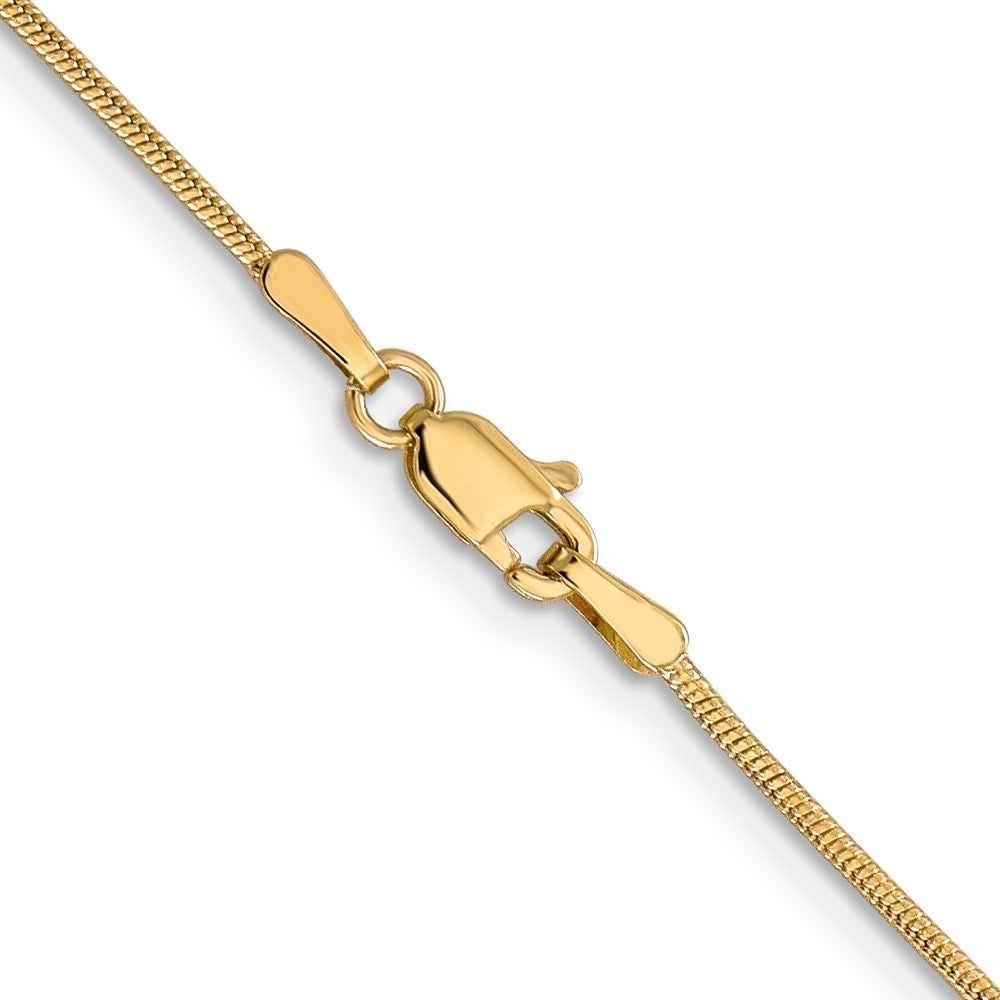 14K 1mm Rund Schlange Halskette