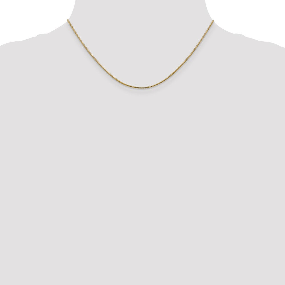 14K 1mm Rund Schlange Halskette