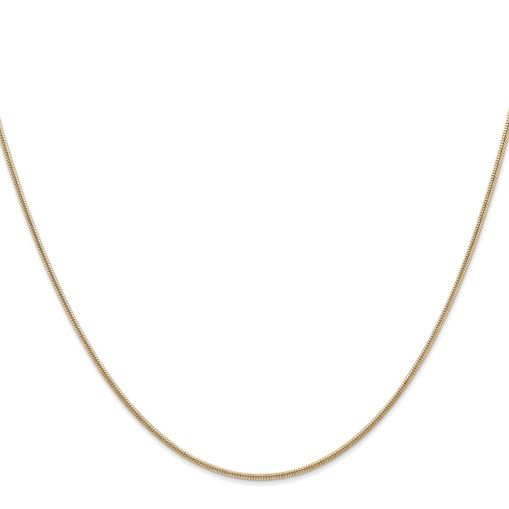 14K 1.3mm Rund Schlange Halskette
