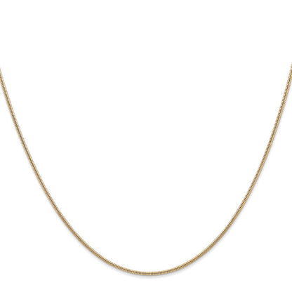 14K 1.3mm Rund Schlange Halskette