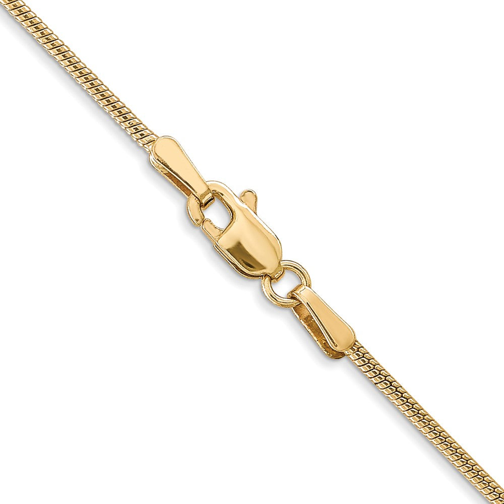 14K 1.3mm Rund Schlange Halskette