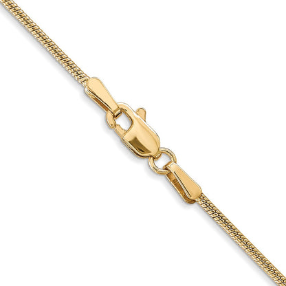 14K 1.3mm Rund Schlange Halskette