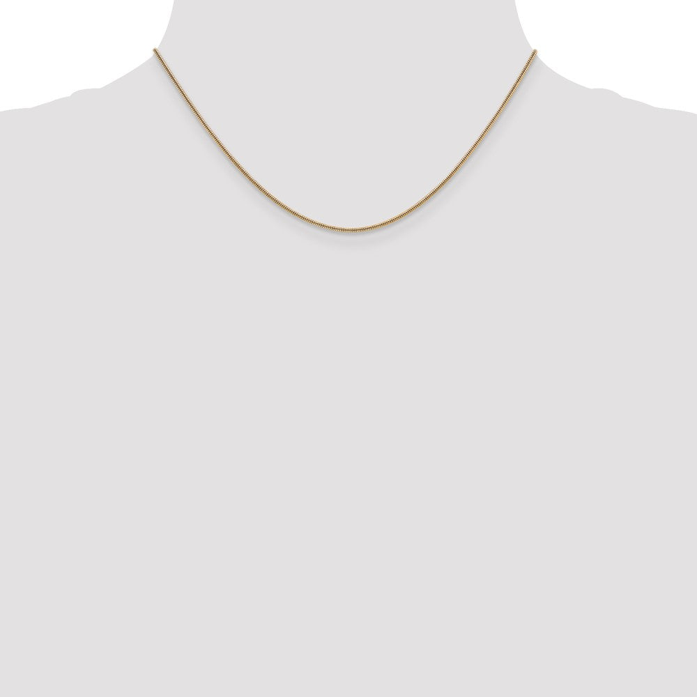 14K 1.3mm Rund Schlange Halskette