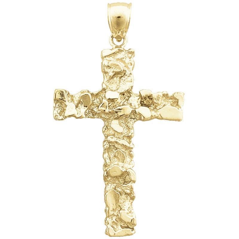 14K Gold Kreuz-Nugget-Anhänger