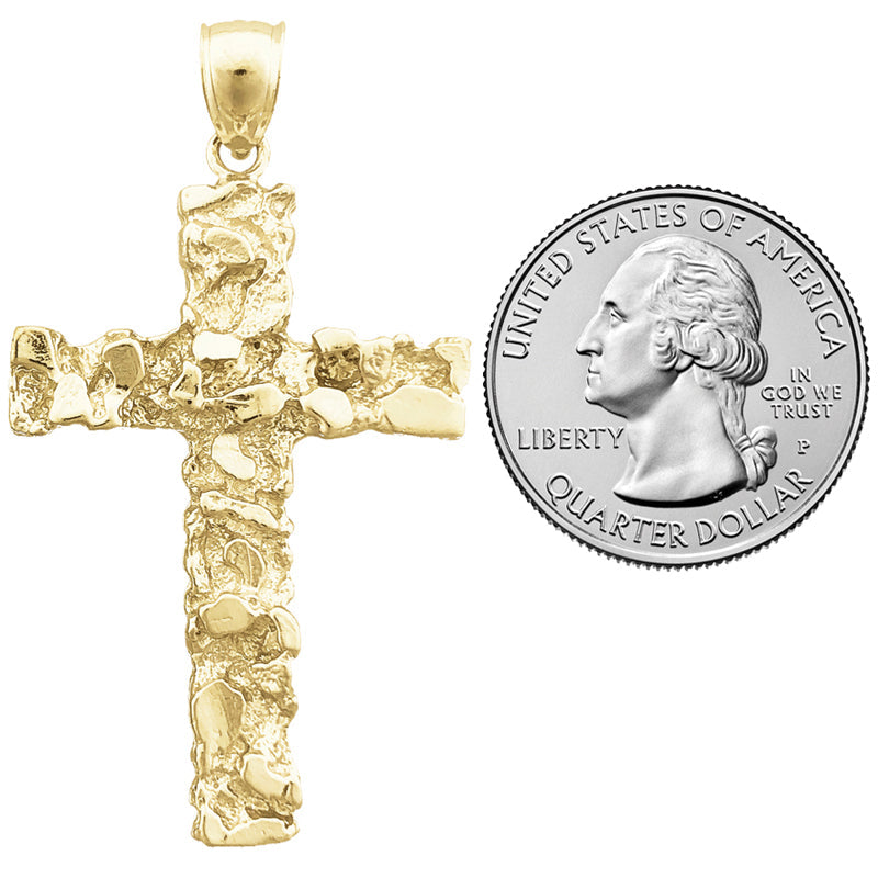 14K Gold Kreuz-Nugget-Anhänger