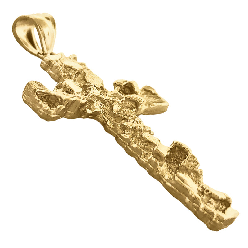 14K Gold Kreuz-Nugget-Anhänger