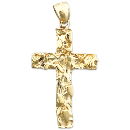 14K Gold Nugget-Kreuzanhänger