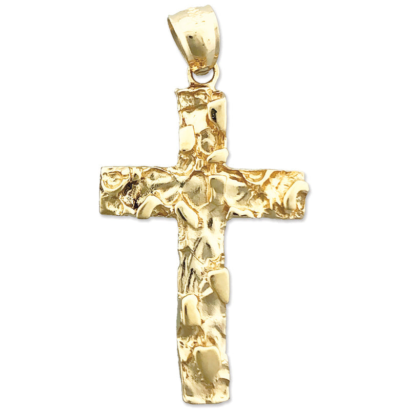 14K Gold Nugget-Kreuzanhänger