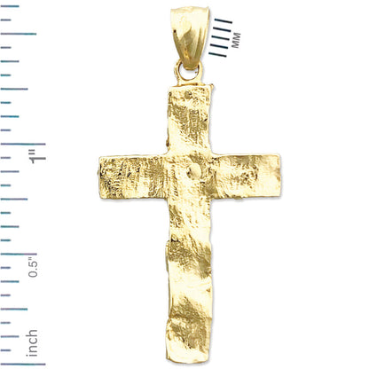 14K Gold Nugget-Kreuzanhänger