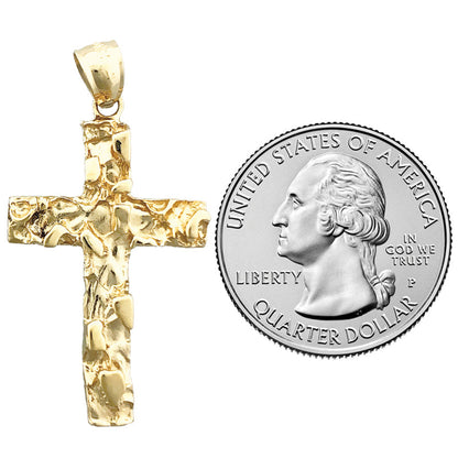 14K Gold Nugget-Kreuzanhänger