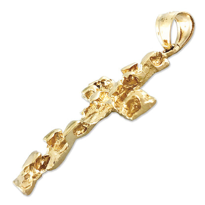 14K Gold Nugget-Kreuzanhänger