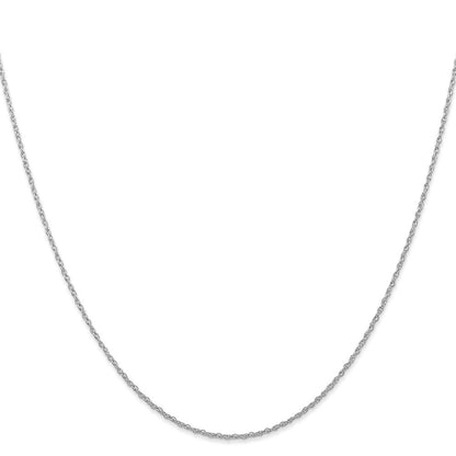 14K Weißgold Carded.7mm Ankerkette Kordel mit Federring Verschluss Halskette