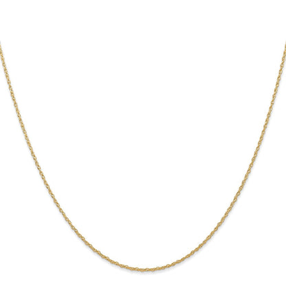 14K Gelbgold Carded.7mm Ankerkette Kordel mit Federring Verschluss Halskette