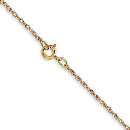14K Gelbgold Carded.7mm Ankerkette Kordel mit Federring Verschluss Kinder Halskette Kette
