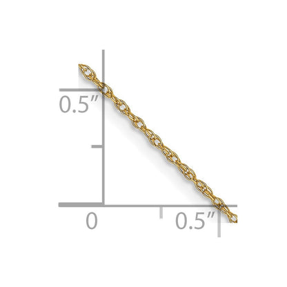 14K Gelbgold Carded.7mm Ankerkette Kordel mit Federring Verschluss Kinder Halskette Kette