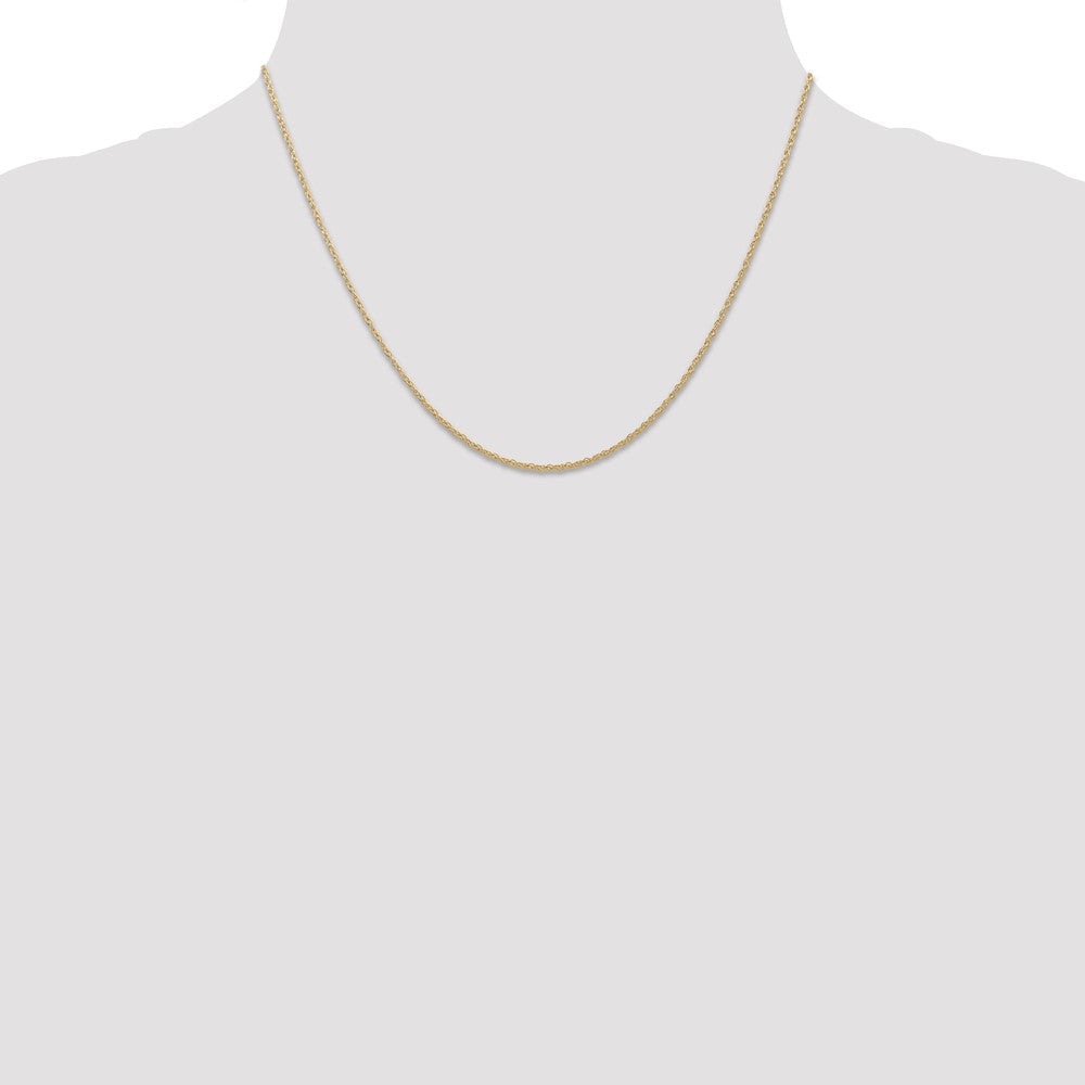 14K Gelbgold Carded.7mm Ankerkette Kordel mit Federring Verschluss Halskette