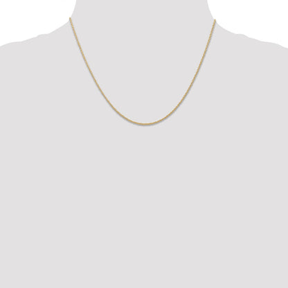 14K Gelbgold Carded.7mm Ankerkette Kordel mit Federring Verschluss Halskette