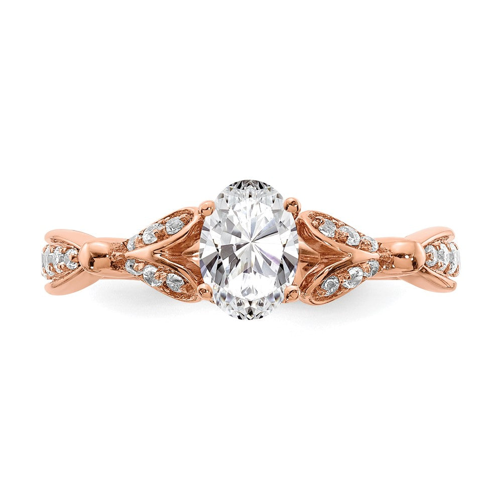 Verlobungsring aus 14K Roségold mit Diamanten, Semi-Mount-Fassung
