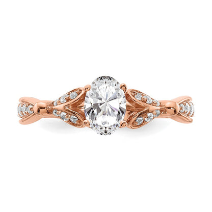 Verlobungsring aus 14K Roségold mit Diamanten, Semi-Mount-Fassung