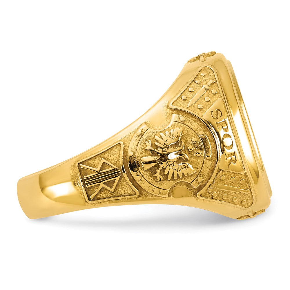 14K Bicolor Gold Gravierbar Quadratisch mit Abgerundet Corners Siegel Ring