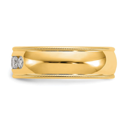 True Origin 14K Gelbgold Herren 1/2 Karat Im Labor Gezüchtet Diamant Vs+ F+ Größe 10 Komplett Miligrain Ehering Ring
