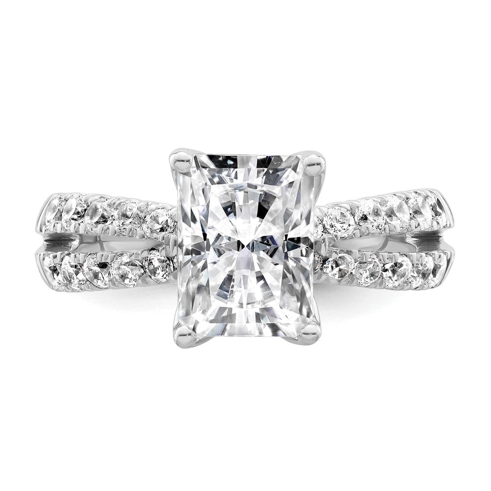 True Origin 14K Weißgold 2 5/8K Labor gezüchteter Diamant VS+ F+ Komplett Radiant-Verlobungsring