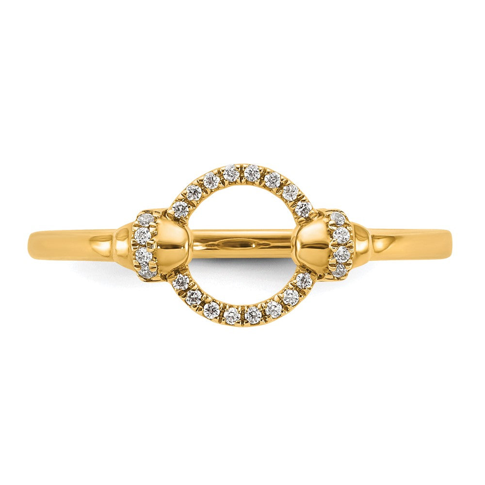 14K Gelbgold Diamant-Modering mit offenem Kreis, poliert