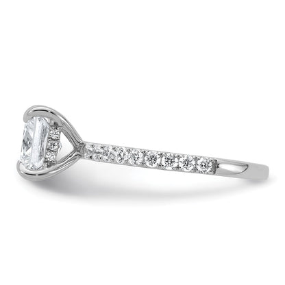 14K Weißgold 2,5K zertifizierter im Labor gezüchteter Diamant VS+ F+ Princess Solitär-Verlobungsring mit Flair, komplett