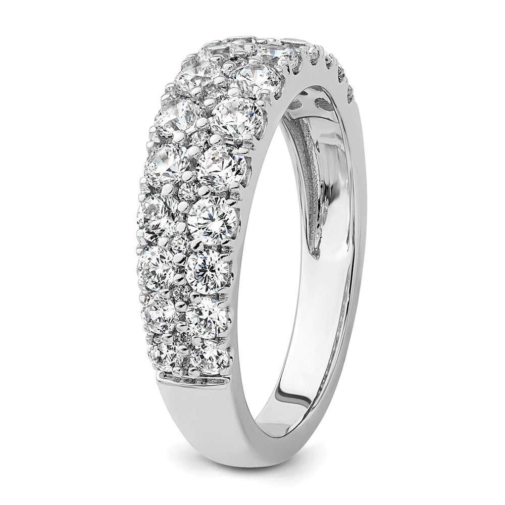 True Origin 14K Weißgold Ehering mit 1,25 ct. im Labor gezüchteten Diamanten VS+ F+, zweireihig, komplett