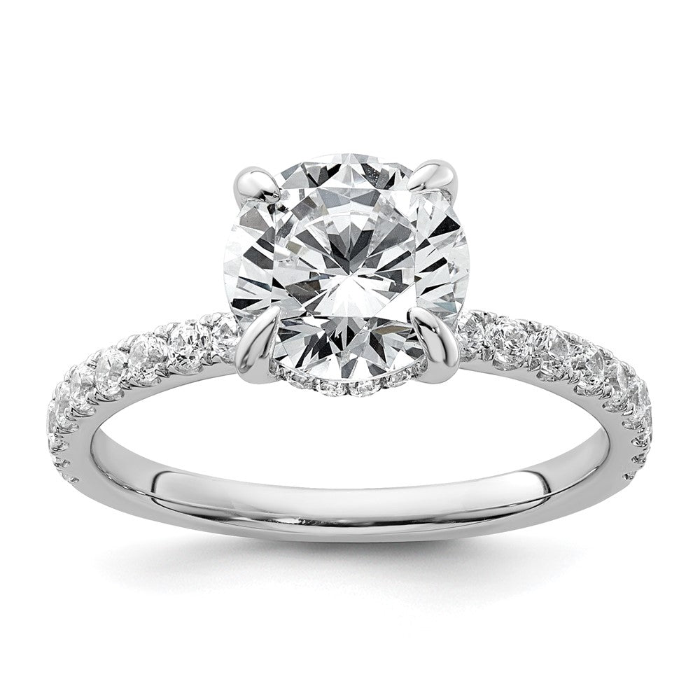 14K Weißgold 2 0,38 carat Certified Lab Grown Diamant VS/SI+ G+ Round Complete Solitaire with Flair Verlobungsring