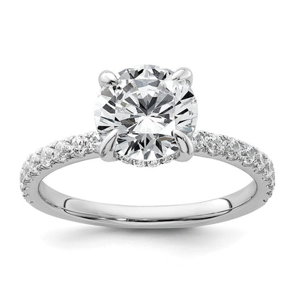 14K Weißgold 2 0,38 carat Certified Lab Grown Diamant VS/SI+ G+ Round Complete Solitaire with Flair Verlobungsring