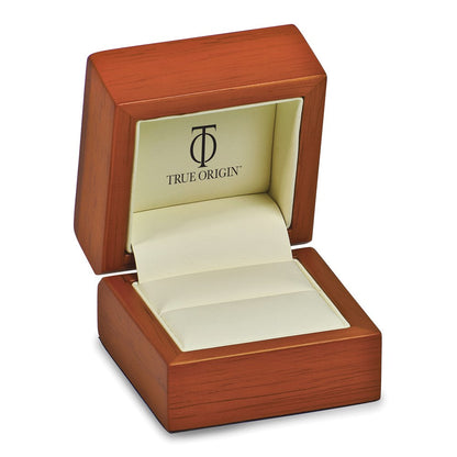 True Origin 14K Bicolor Gelb- und Weißgold Verlobungsring mit 0,25 ct. laborgezüchtetem Diamanten VS+ F+, Halbfassung, Rund, Halo