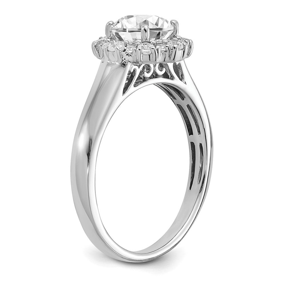 True Origin 14K Weißgold 0,25K Labor-Diamant VS+ F+ Semi-Mount Rund Halo Verlobungsring