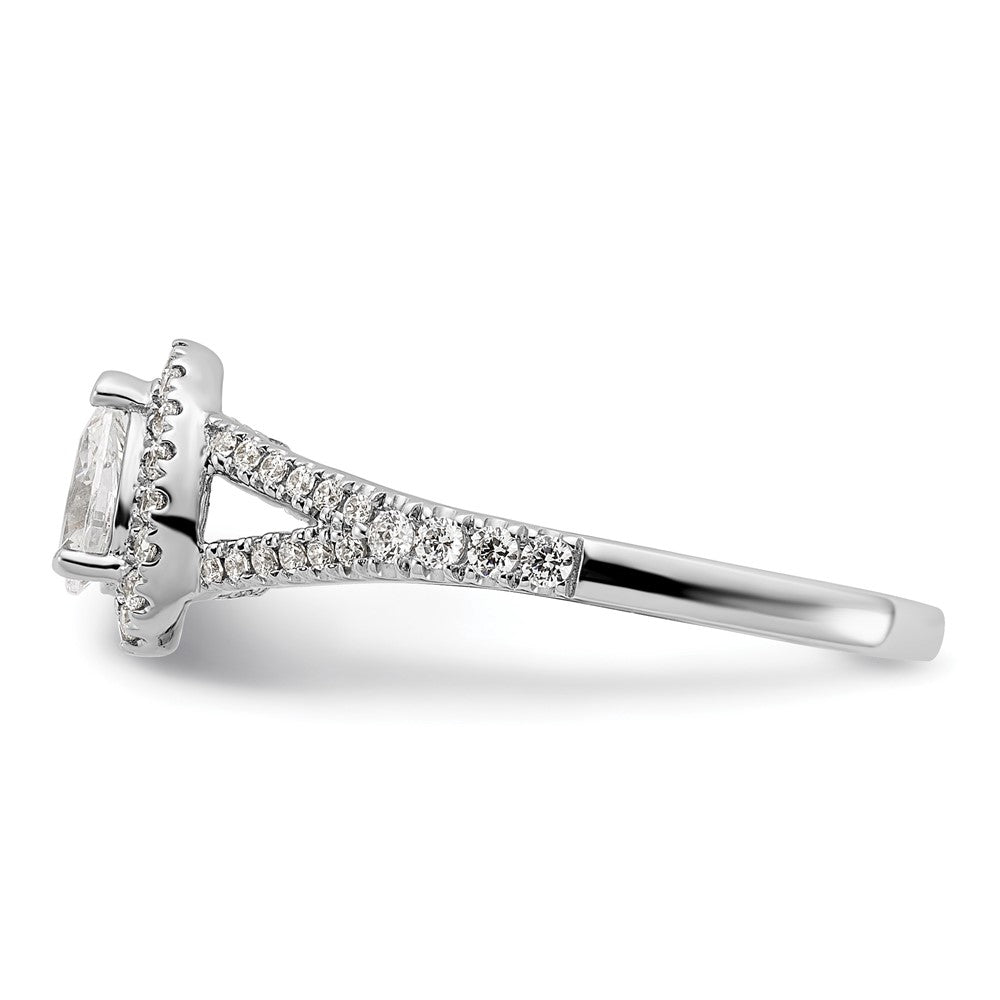 14K Weißgold Verlobungsring mit birnenförmigem Diamant