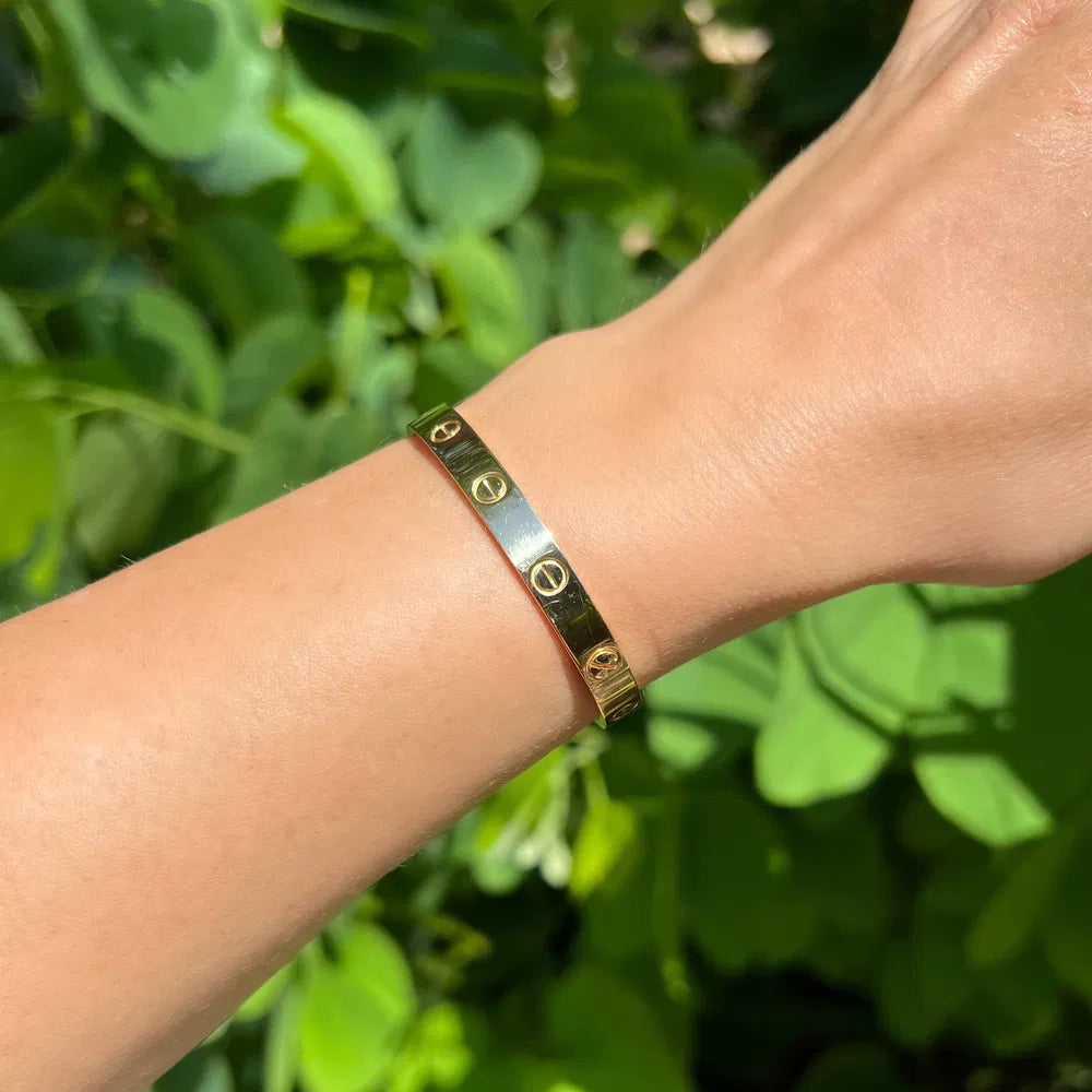 Designer Inspired Gebürstet Liebe Armreif Armband Classic Model Screw Verschluss